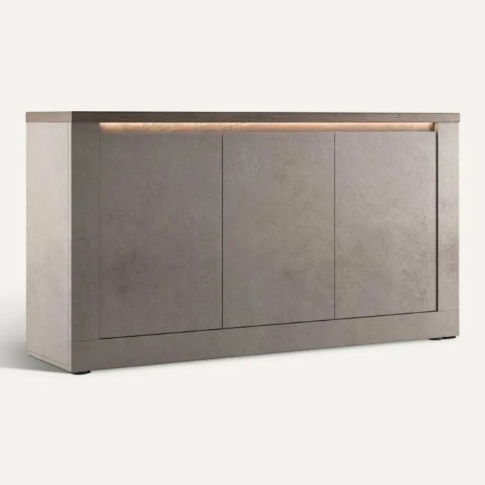 **Moderne betonlook kast met LED-verlichting**