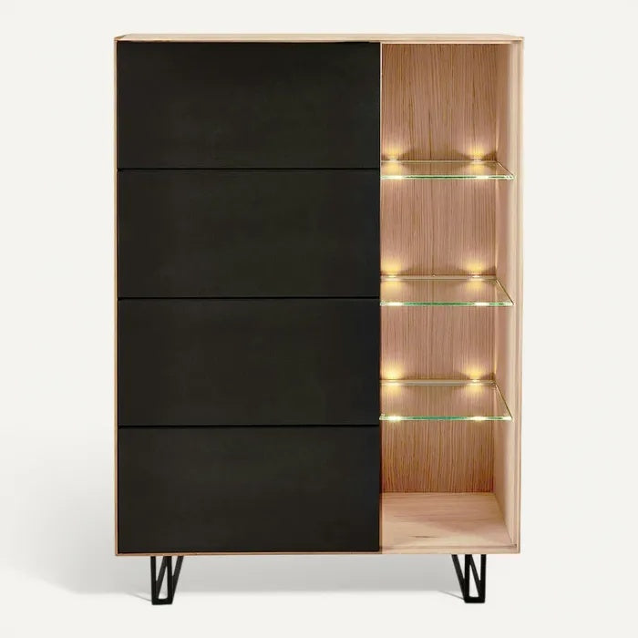 **Technische titel in het Nederlands:** Moderne boekenkast met ingebouwde verlichting en een minimalistisch ontwerp