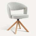 Technische titel in het Nederlands: **Moderne ronde fauteuil met houten poten**