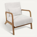 **Moderne stoel van ribfluweel met houten onderstel**