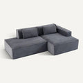 **L-vormige grijze bank met comfortabele kussens**