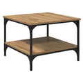 **Technische titel in het Nederlands: Rechte houten salontafel met metalen onderstel**