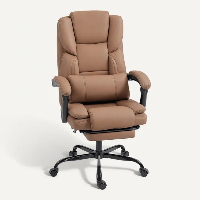 **Ergonomische Lederen Bureaustoel met Zetelverstelling**